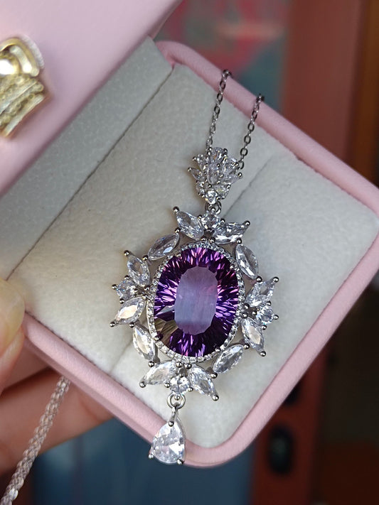 Luxe natuurlijke Amethist hanger sieraden