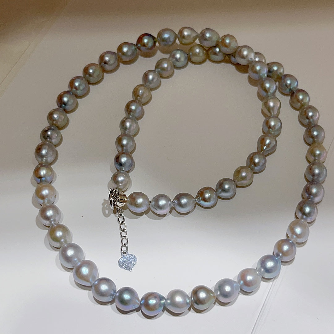 5-6 mm harmaa Akoya Pearl -koru 18K kultaisella säädettävällä lukkolla