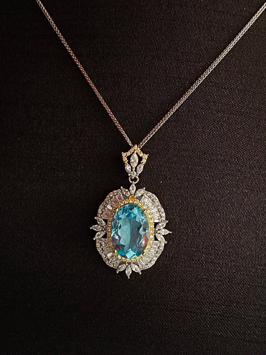 Prachtige natuurlijke topaas luxe hanger sieraden