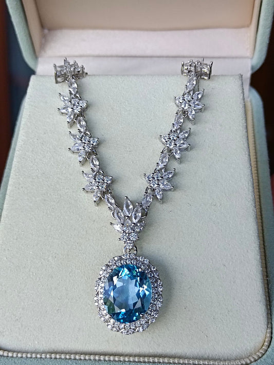 Prachtige sieraden van natuurlijke topaas: S925 zilver, luxueus ingebed