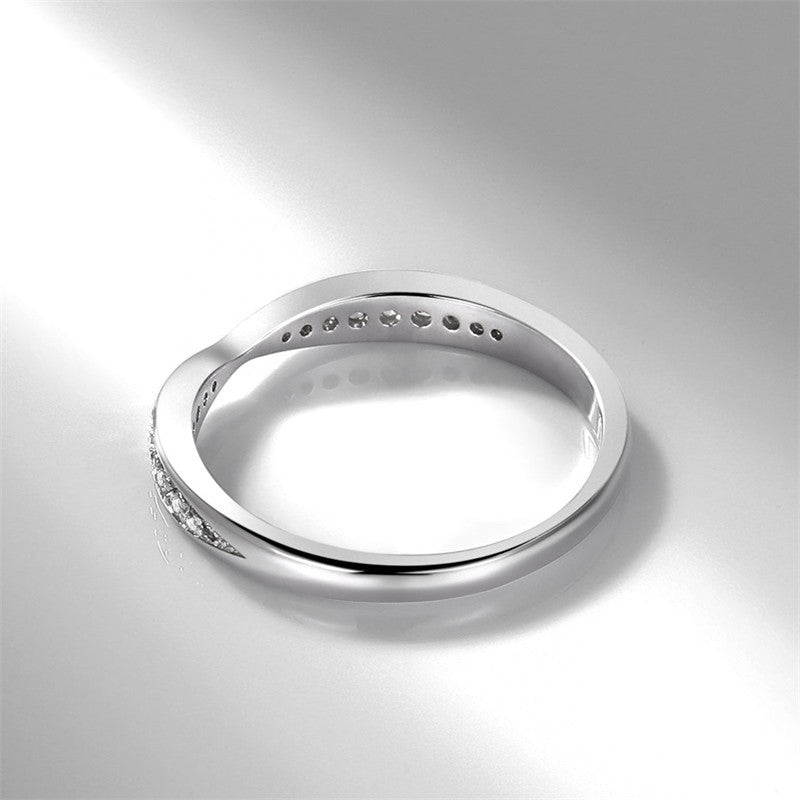 Bonded Cuff Women's Ring Plated With White Gold