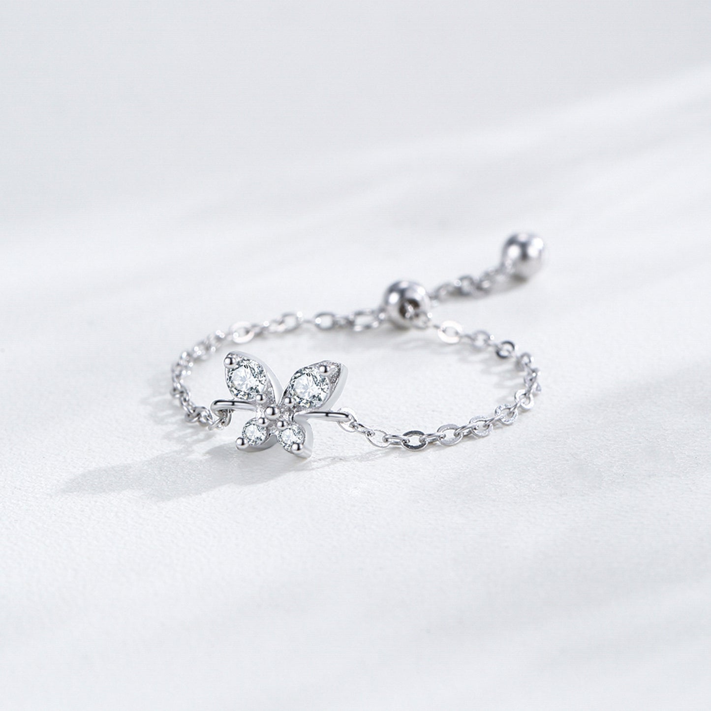 Adjustable INS Ring With Lively Butterfly