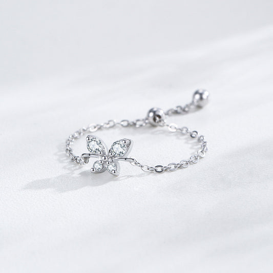 Adjustable INS Ring With Lively Butterfly