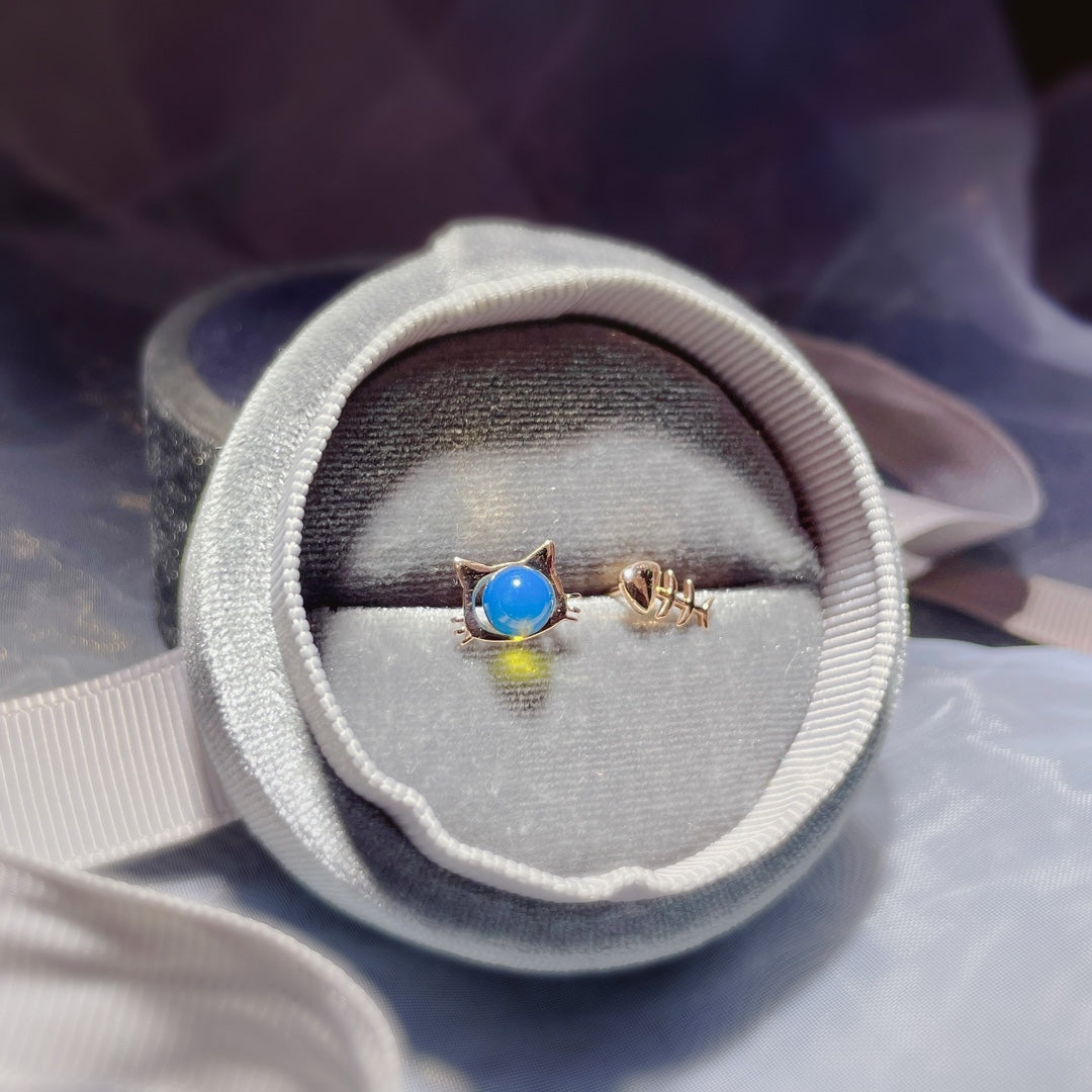 18K Gold Embedded Dominican Blue Amber Earrings - Unique Jewelry