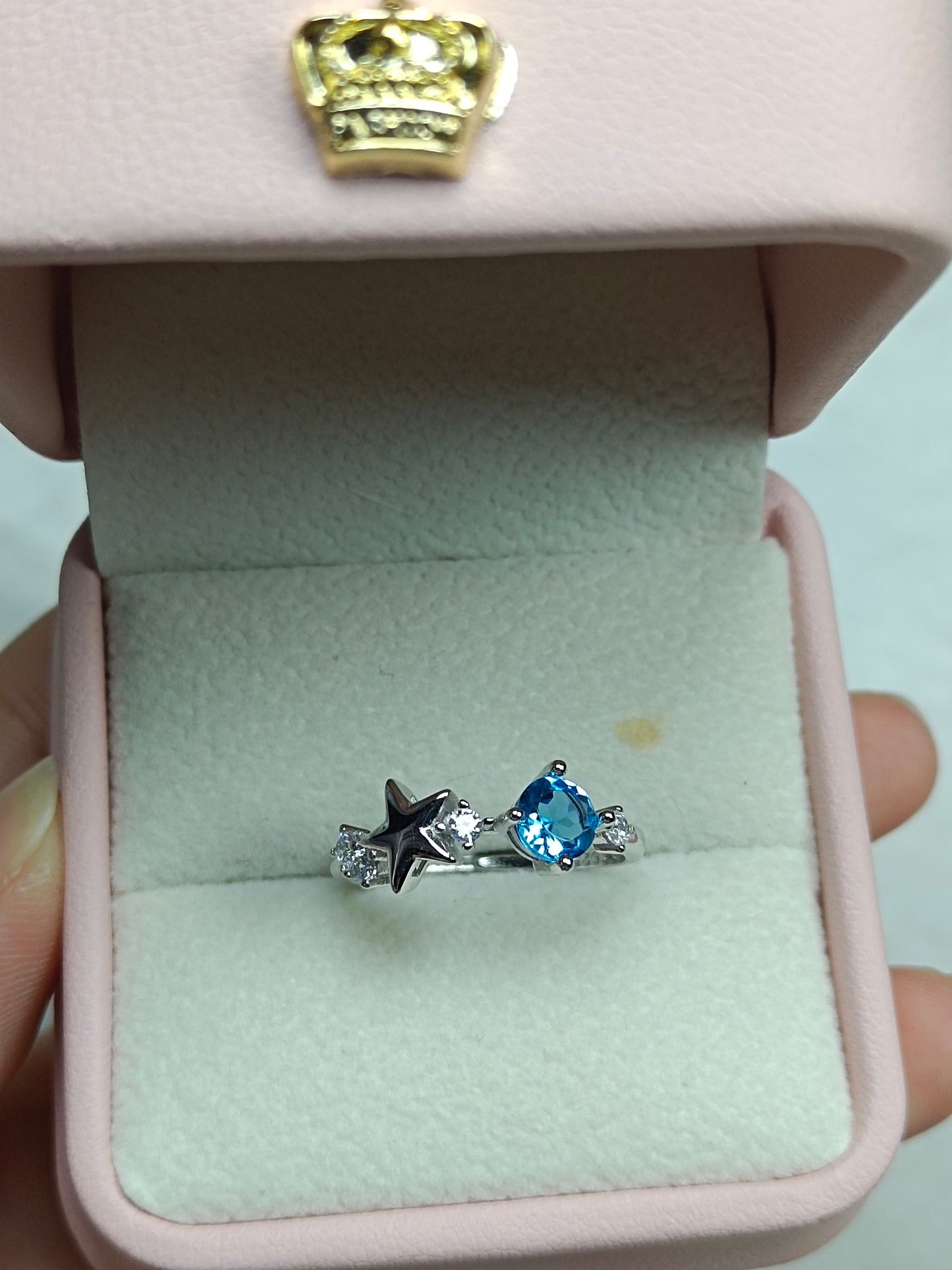 Superbe bague étoile en topaze naturelle - Bijoux exquis pour chaque occasion