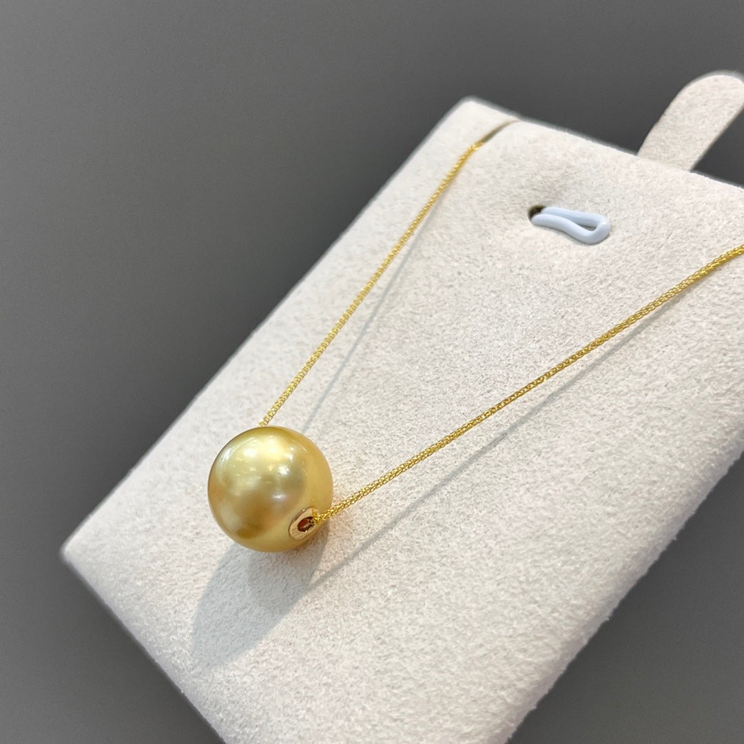 Luxe 18K goud en 11-12 mm natuurlijke Zuidzee gouden parelsieraden