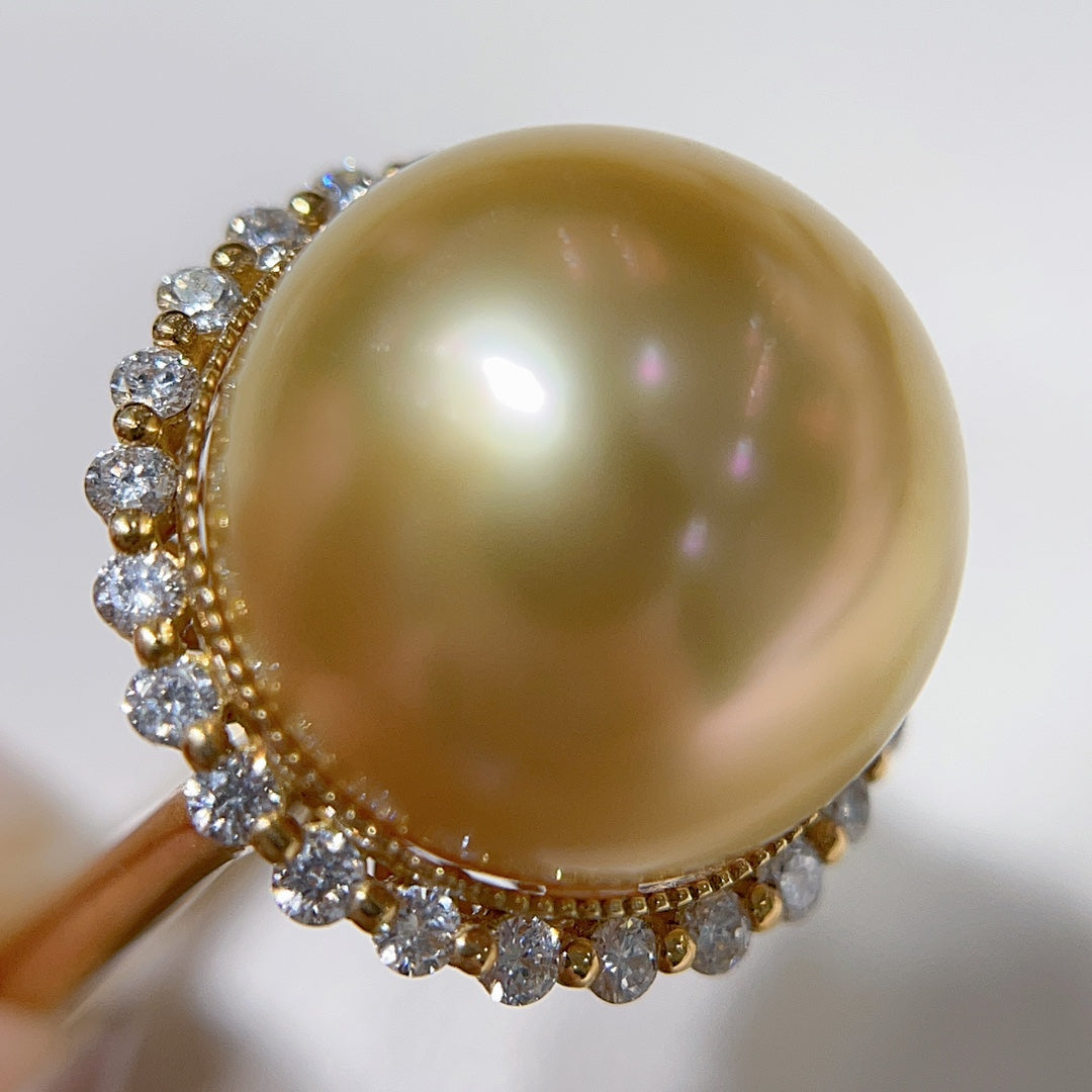 Luxurious 18K Gold Jewelry with Natural South Sea Golden Pearl