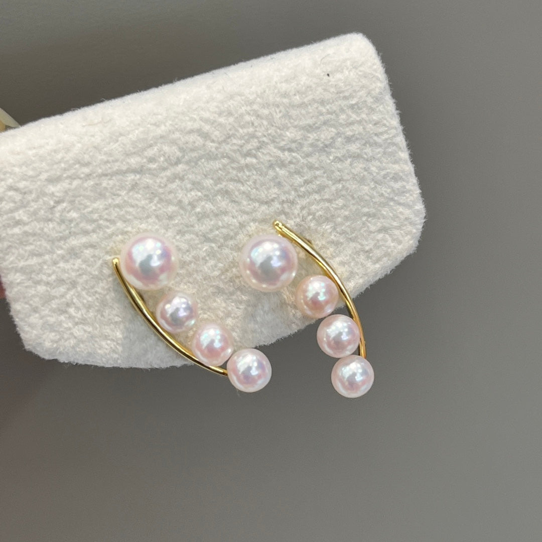 Bijoux en or 18 carats et perles Akoya naturelles de 3 à 5 mm - Qualité supérieure