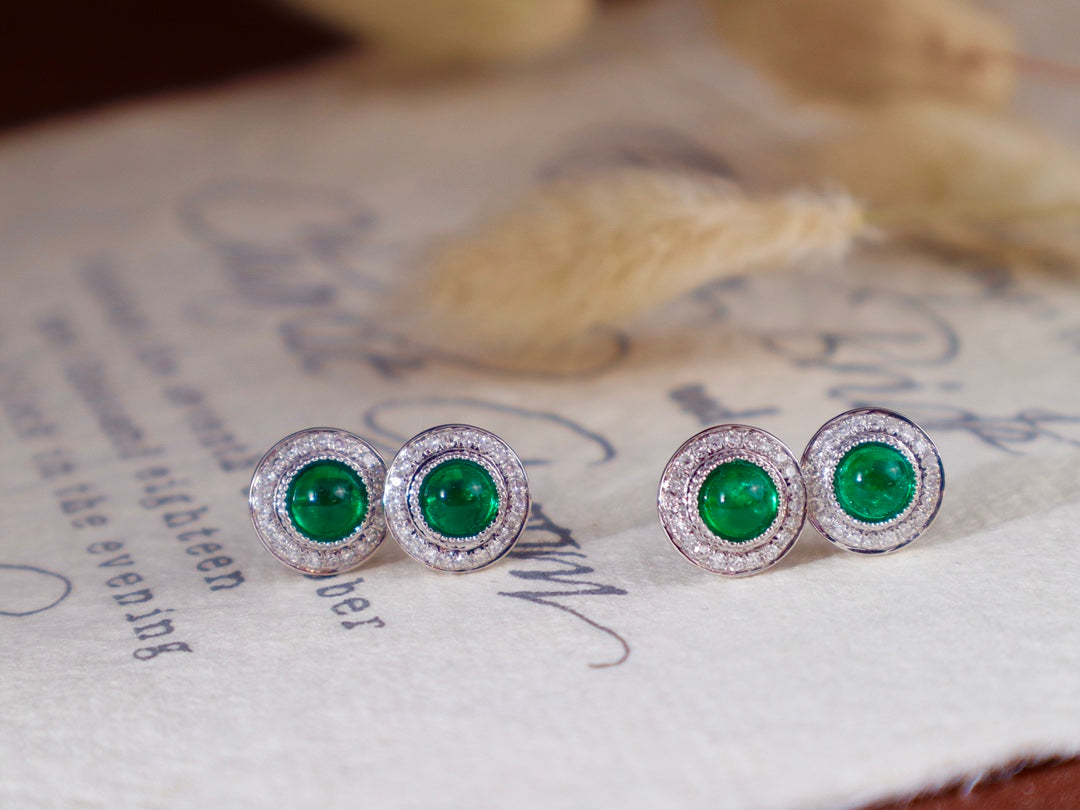 Anting Hijau Zamrud - Perhiasan Klasik