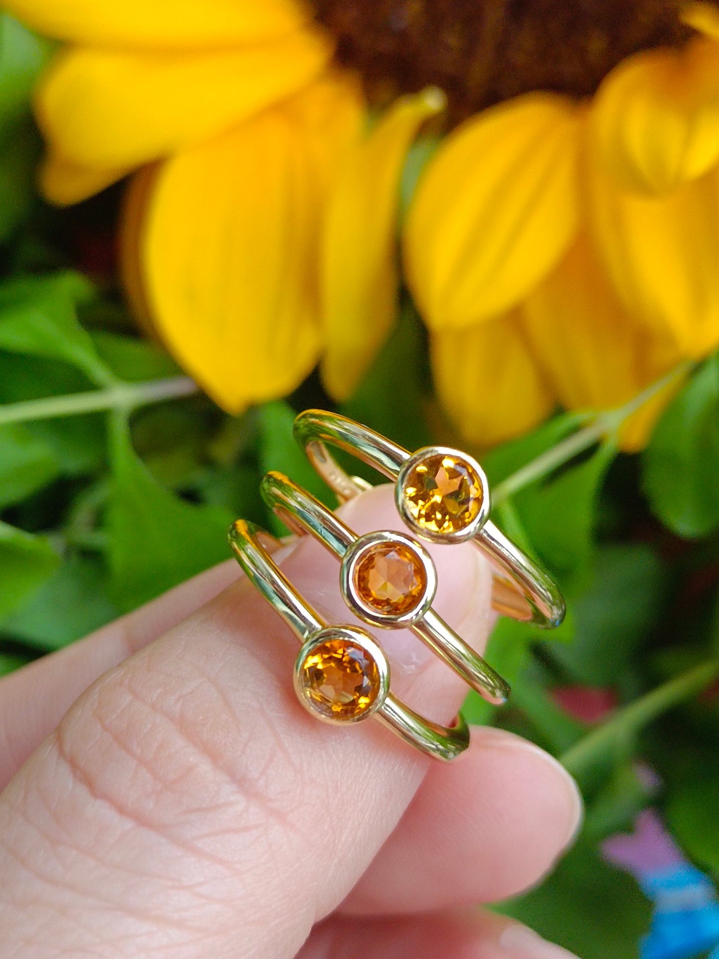 Radiant Natural Caramel Citrin Sweet Bubble Ring - Smycken för välstånd och visdom
