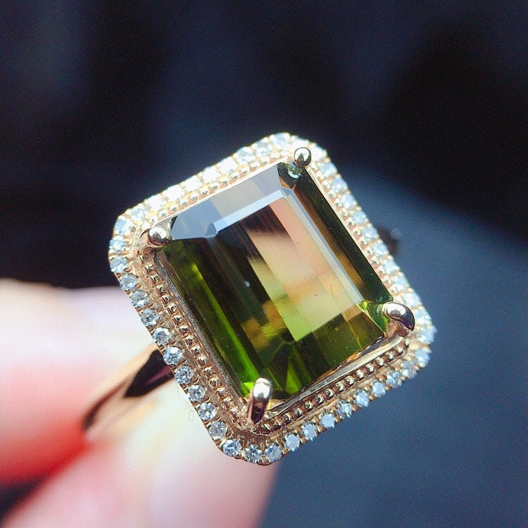 Cincin Turmalin Asli - Barang Kemas Emas & Berlian 18k Indah