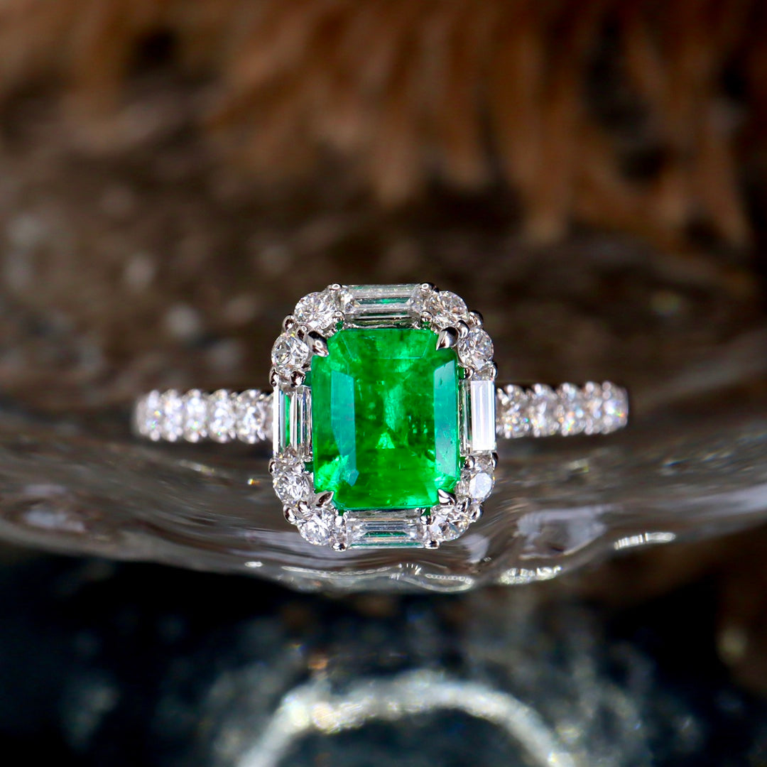 Starry Night Romance: Panjshir Emerald沃顿Green Jewelry Ring