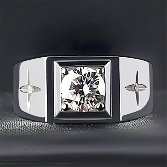 Lucky Cross Star Inlaid Diamond Plated 18K Ring