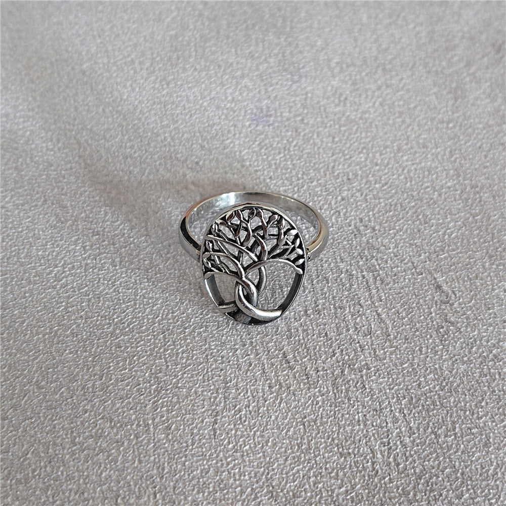 Retro Religious Tree Of Life Men's Titanium Steel Ring