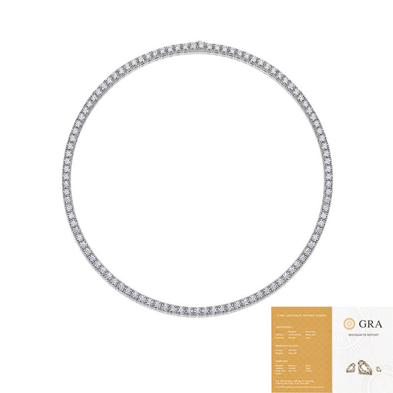 Twin 925 Silver Moissanite Long Star River Necklace