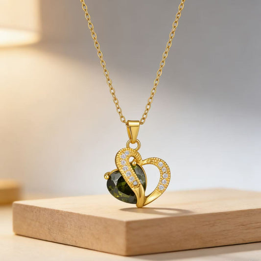 Heart Shaped Zircon Necklace Pendant Fashion Jewelry