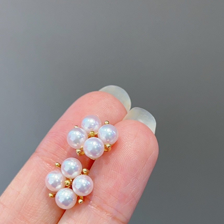 豪華 18k 金和 4.5 毫米 Akoya 珍珠首飾 - 高品質和光澤