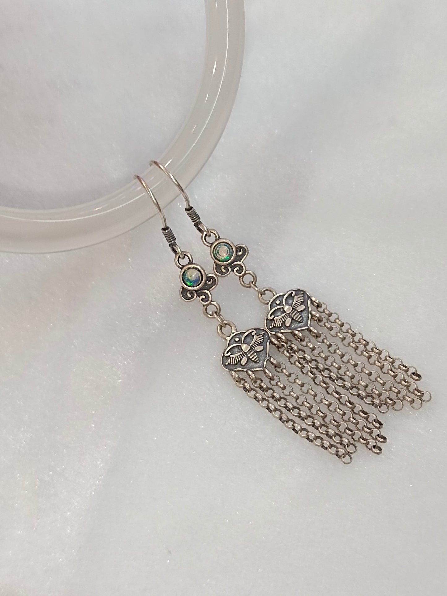 Vintage Starburst Natural Opal Earrings - Chinese Chic Boutique Jewelry