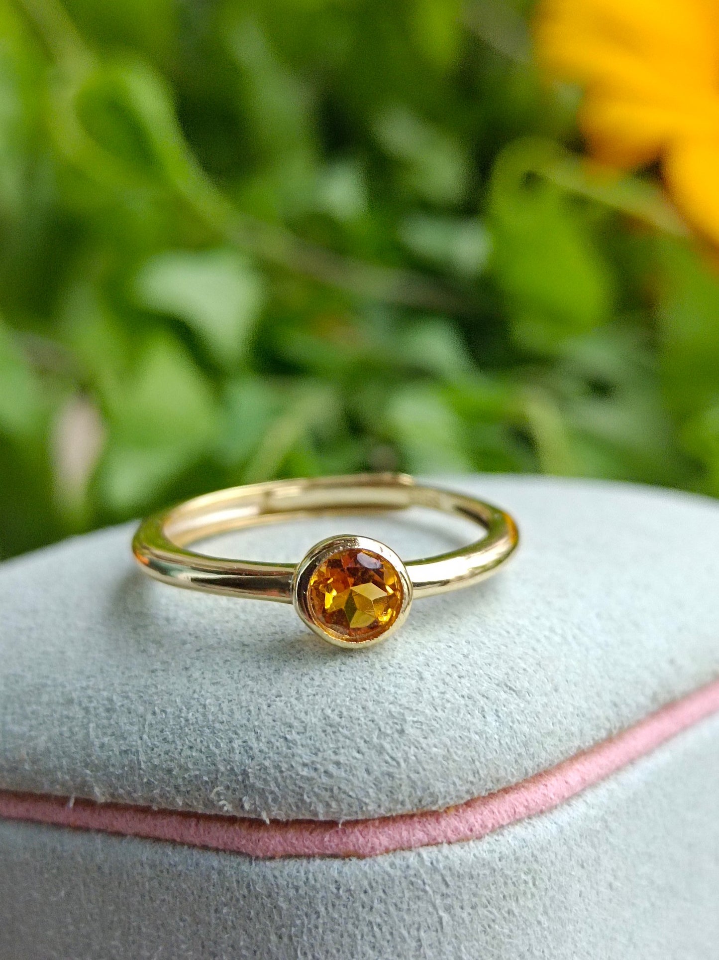 Radiant Natural Caramel Citrin Sweet Bubble Ring - Smycken för välstånd och visdom