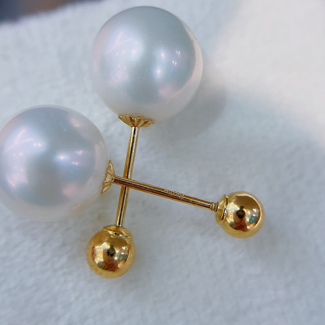 Elegant 18k Gold & 9-10mm Natural Freshwater Pearl Jewelry
