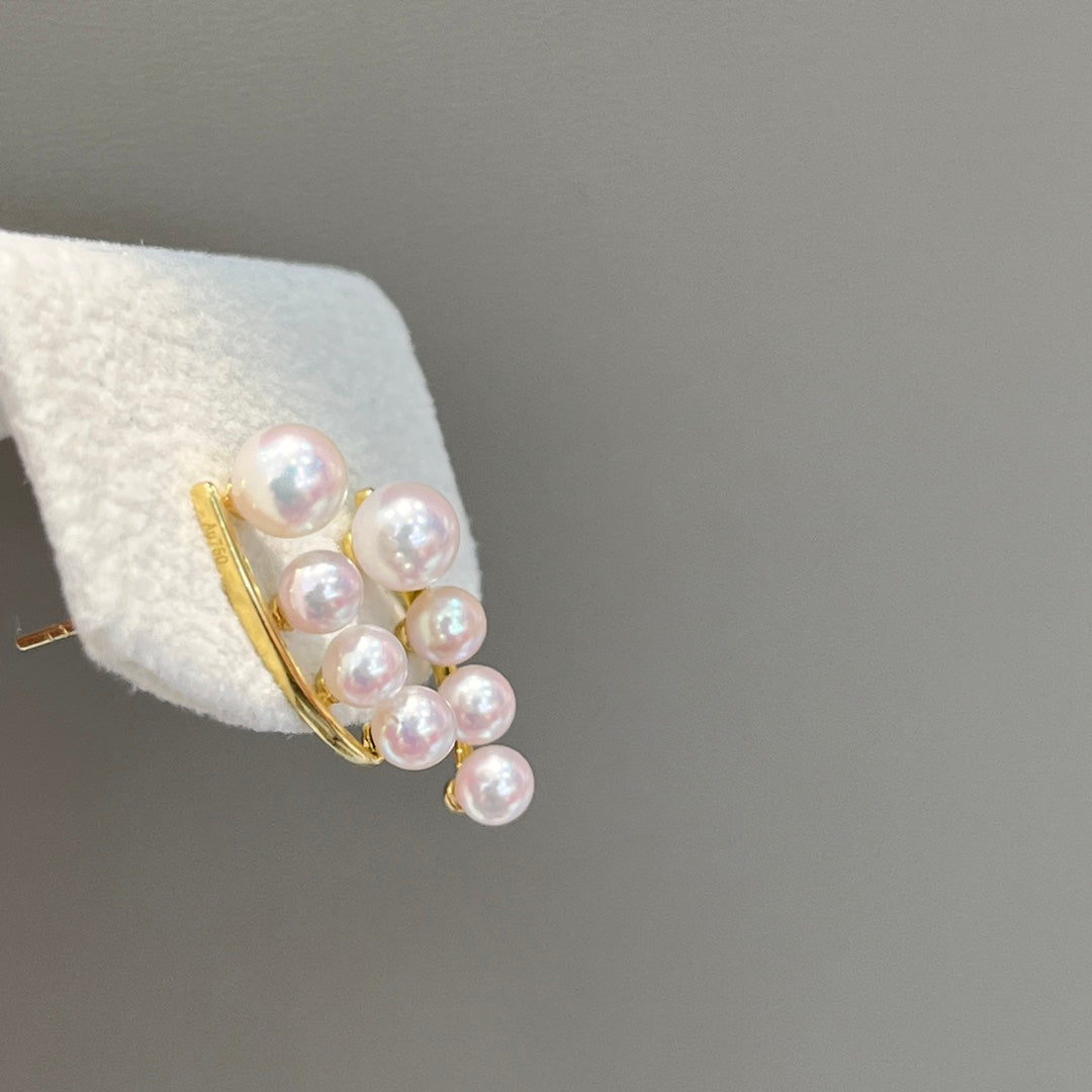 Bijoux en or 18 carats et perles Akoya naturelles de 3 à 5 mm - Qualité supérieure