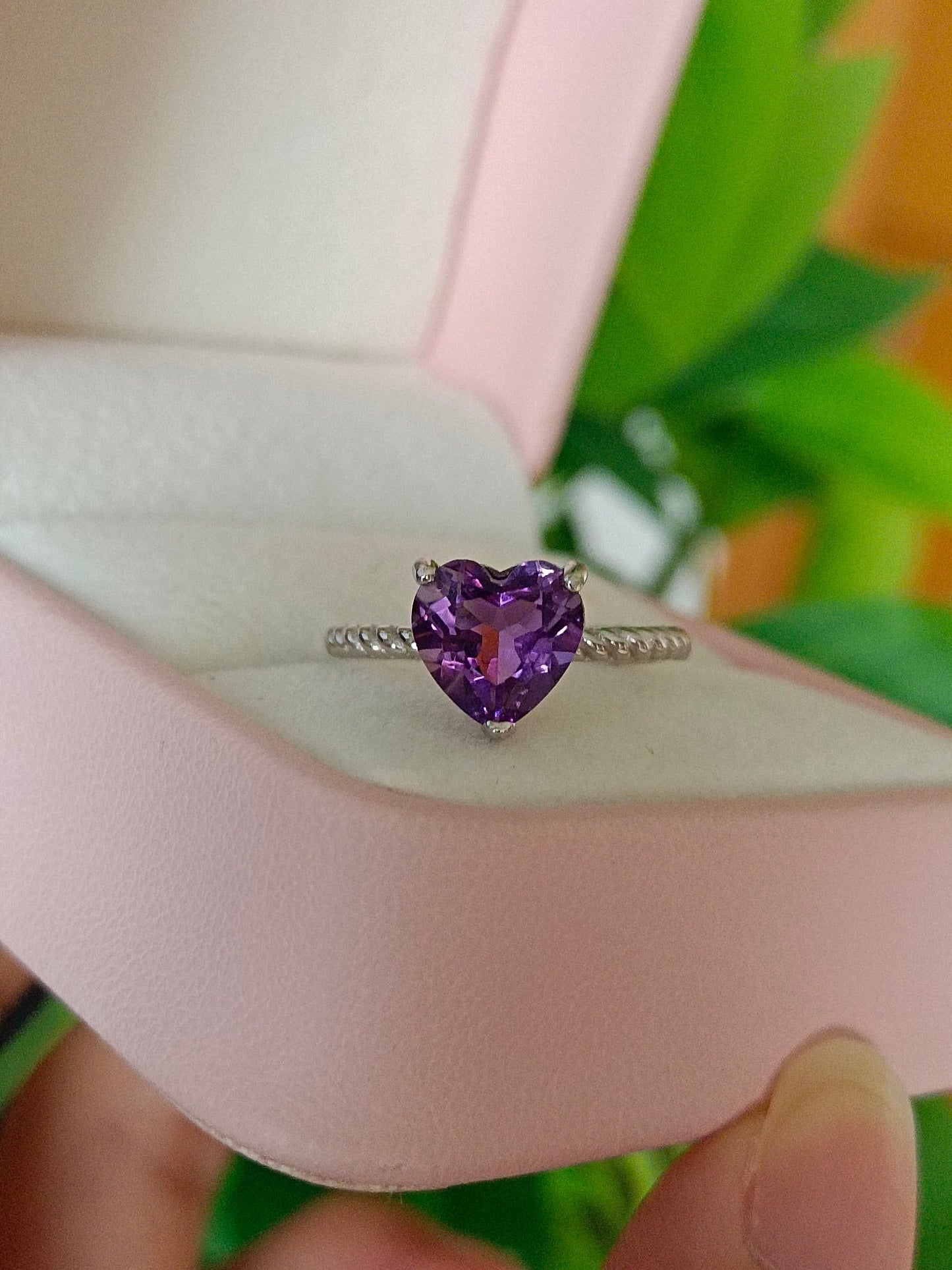 Inel Mystic Purple Heart - Bijuterii din ametist natural