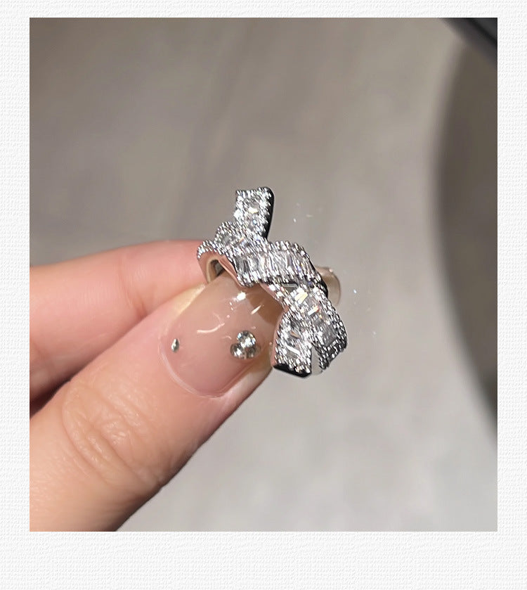 Ring Silver Diamond Minimalist Design Open Ring New Bestseller Fashion