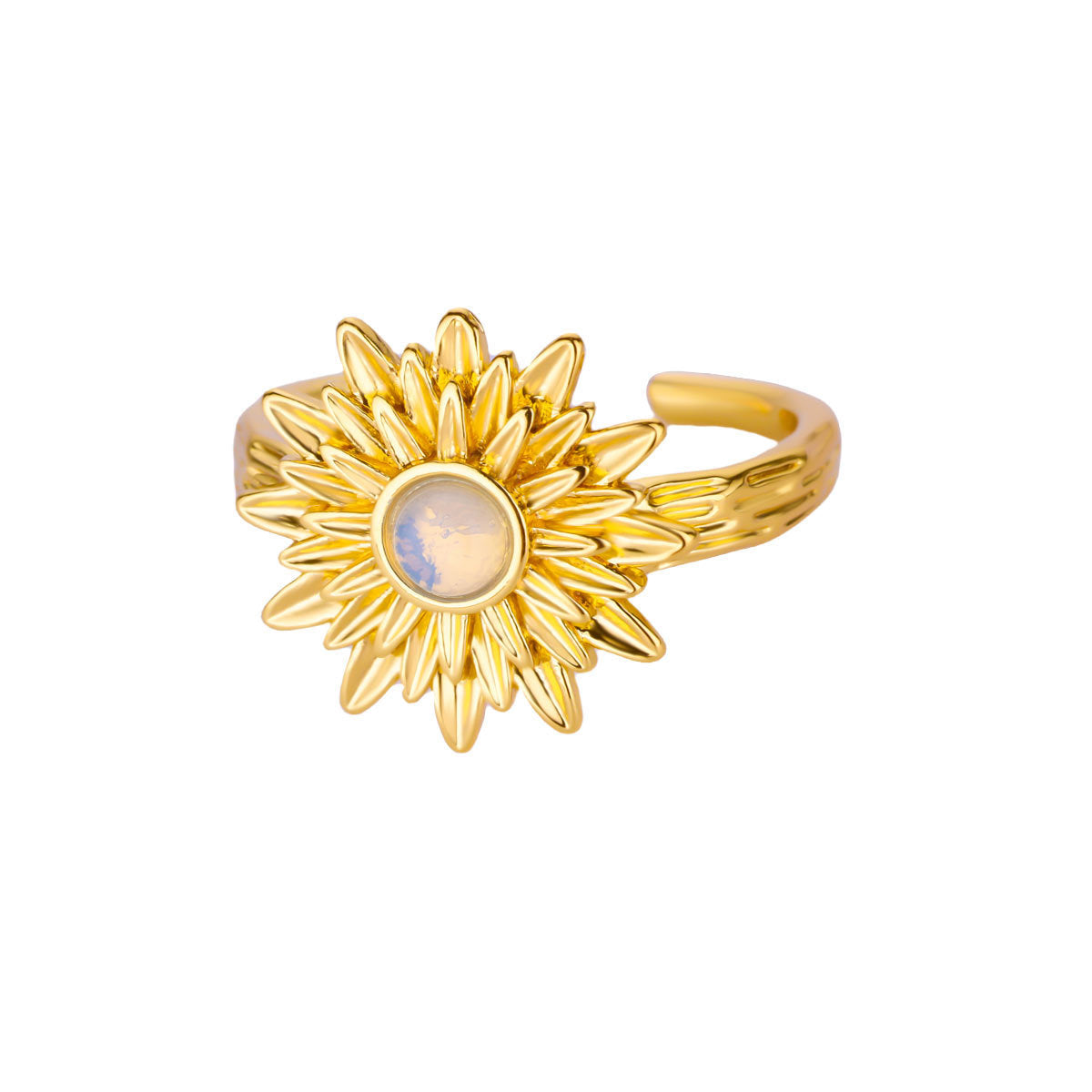 Light Luxury High-end Sense Ice Blue Oil Drop Butterfly Open Ring