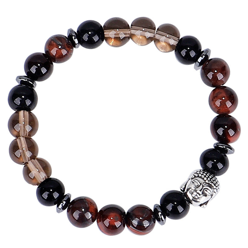 Retro Handmade Beaded Red Tiger Eye Necklace