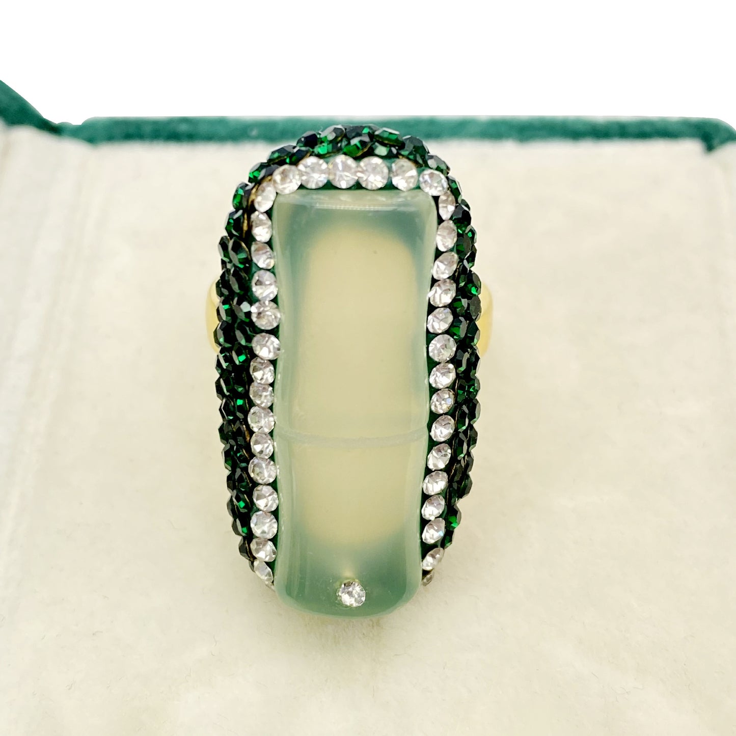 Chrysocolla Copper-plated 18K Real Gold Ring For Women