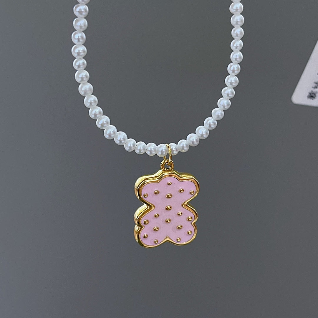 Bedårande rosa björnhängsmycken