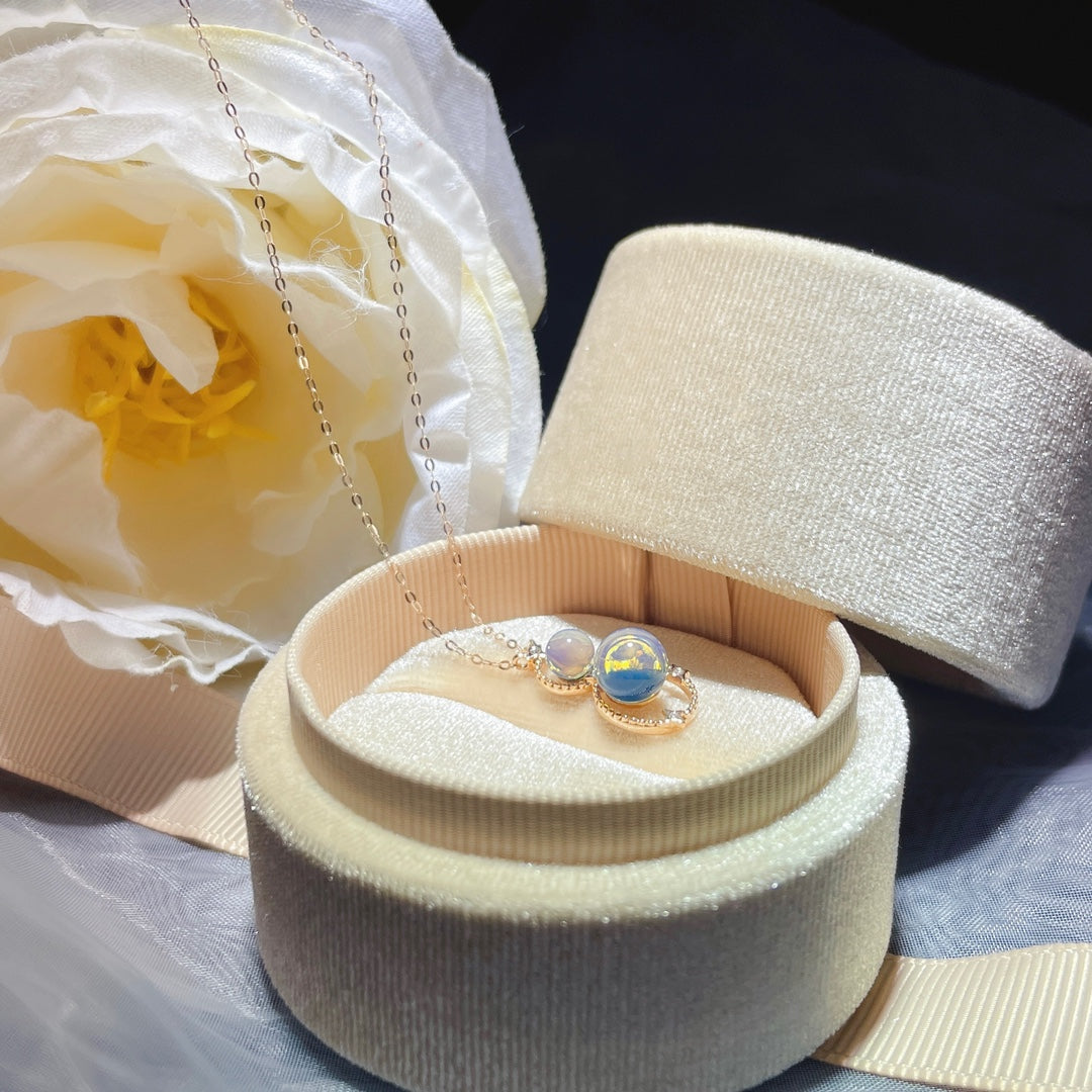 Pandantiv rafinat din aur de 18K încorporat cu chihlimbar albastru dominican - bijuterii elegante