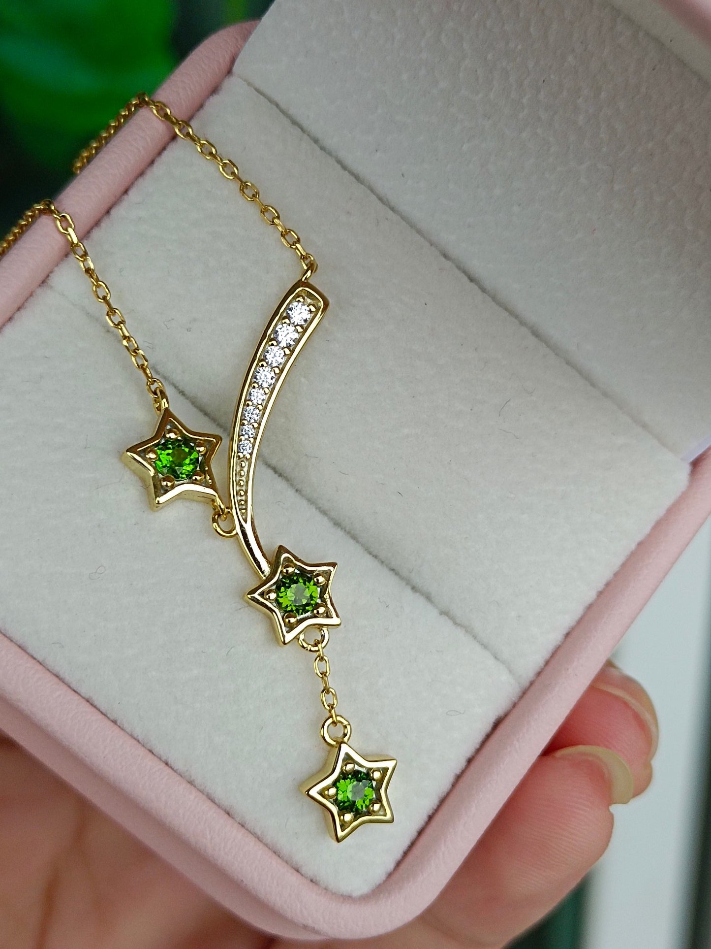 Collana di meteorite naturale di diopside - Un gioiello di sogni e desideri