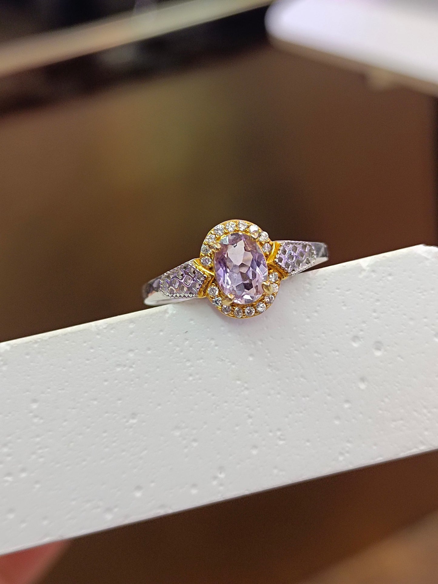 Vintage S925 Silver Embedded Amethyst Ring - Unique Purple Gemstone Jewelry