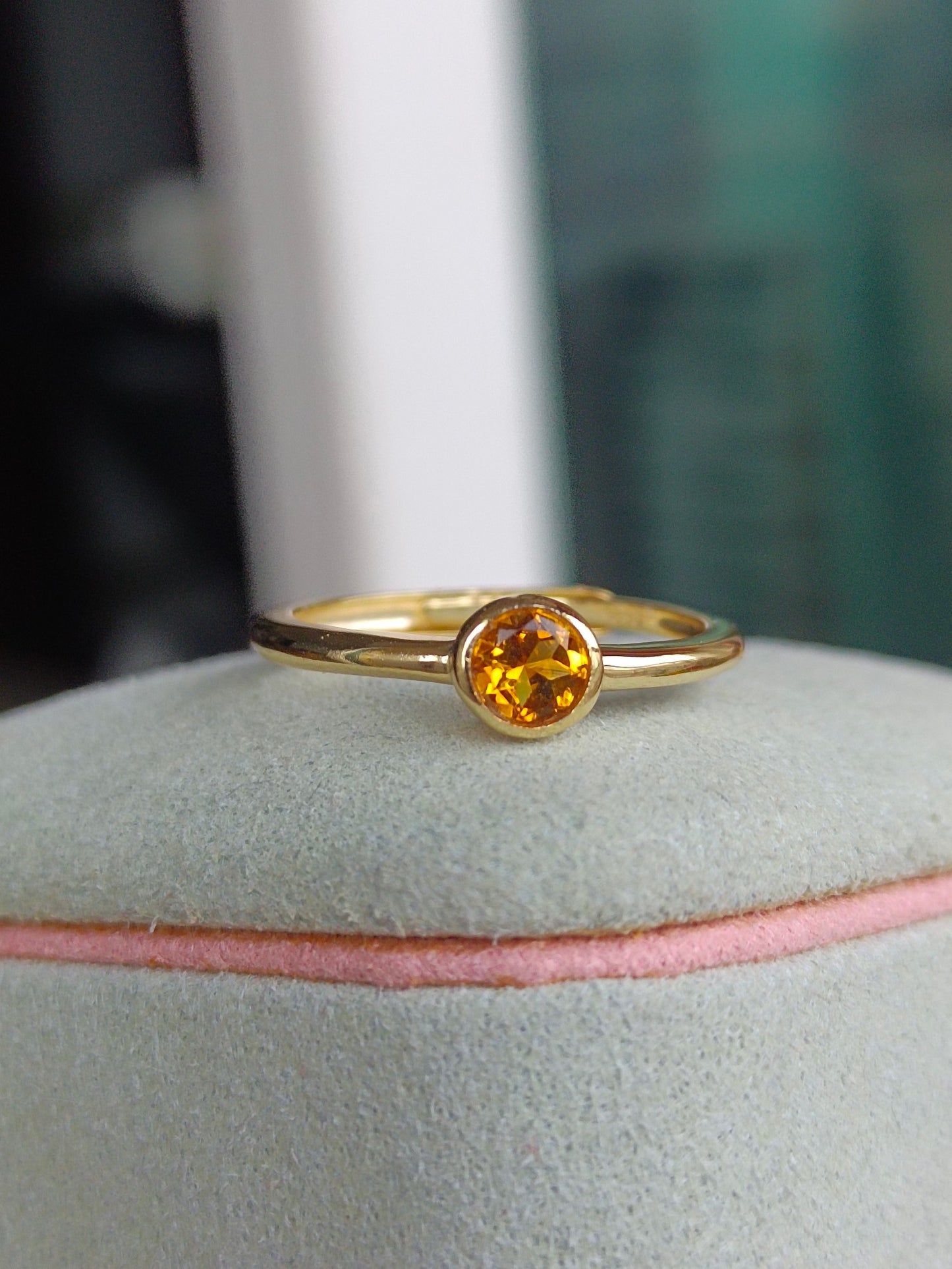 Radiant Natural Caramel Citrin Sweet Bubble Ring - Smycken för välstånd och visdom