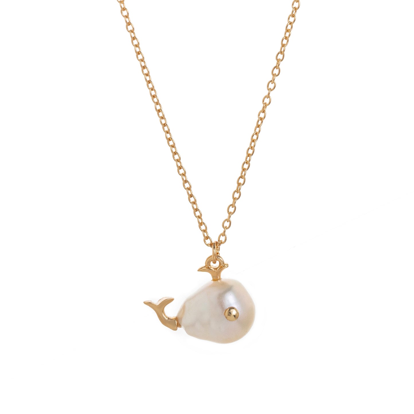 Baroque Little Whale Necklace With Shaped Pearls And Marine Life Designs