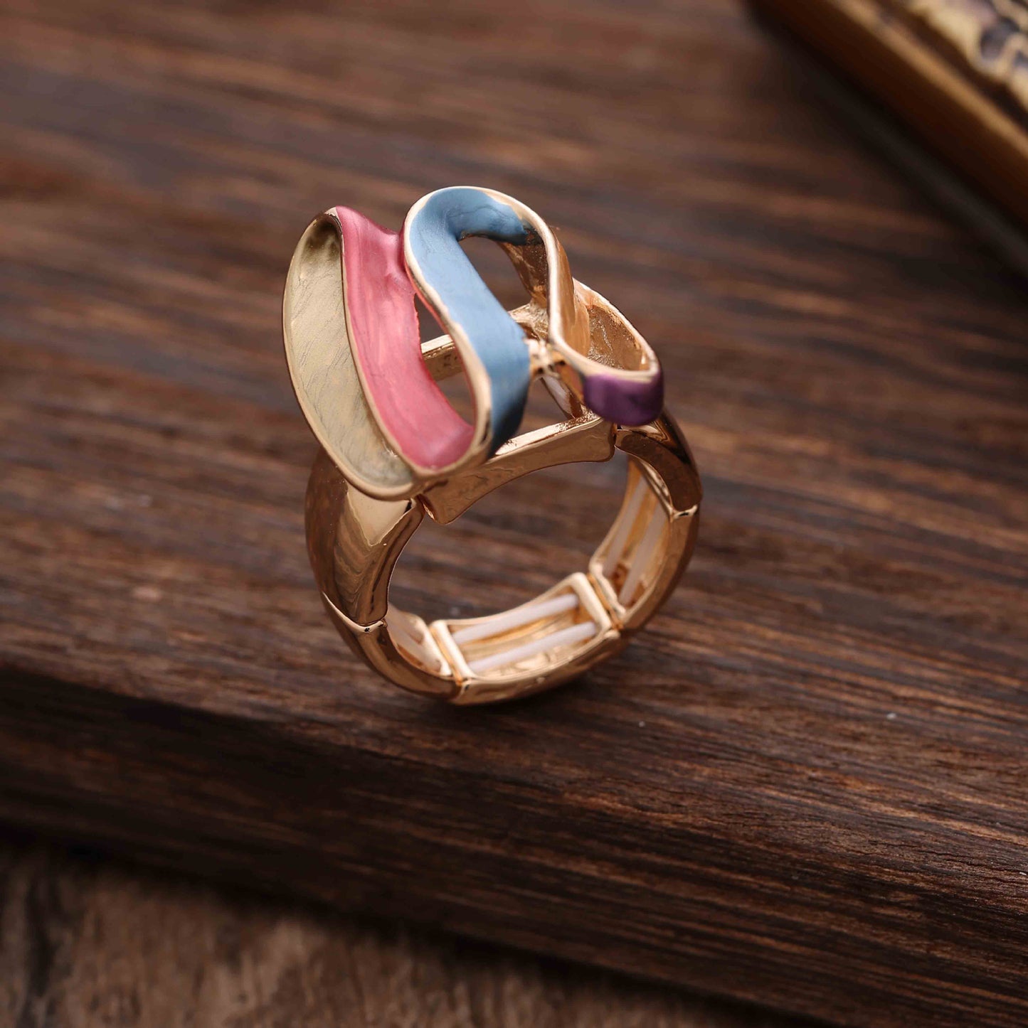 Female Simplicity Enamel Irregular Line Alloy Ring