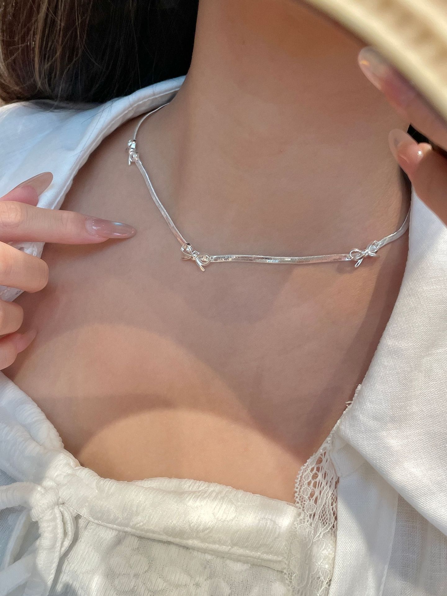 Bow-knot Light-luxury High-end Design Pendant Accessory Clavicle Chain For Women