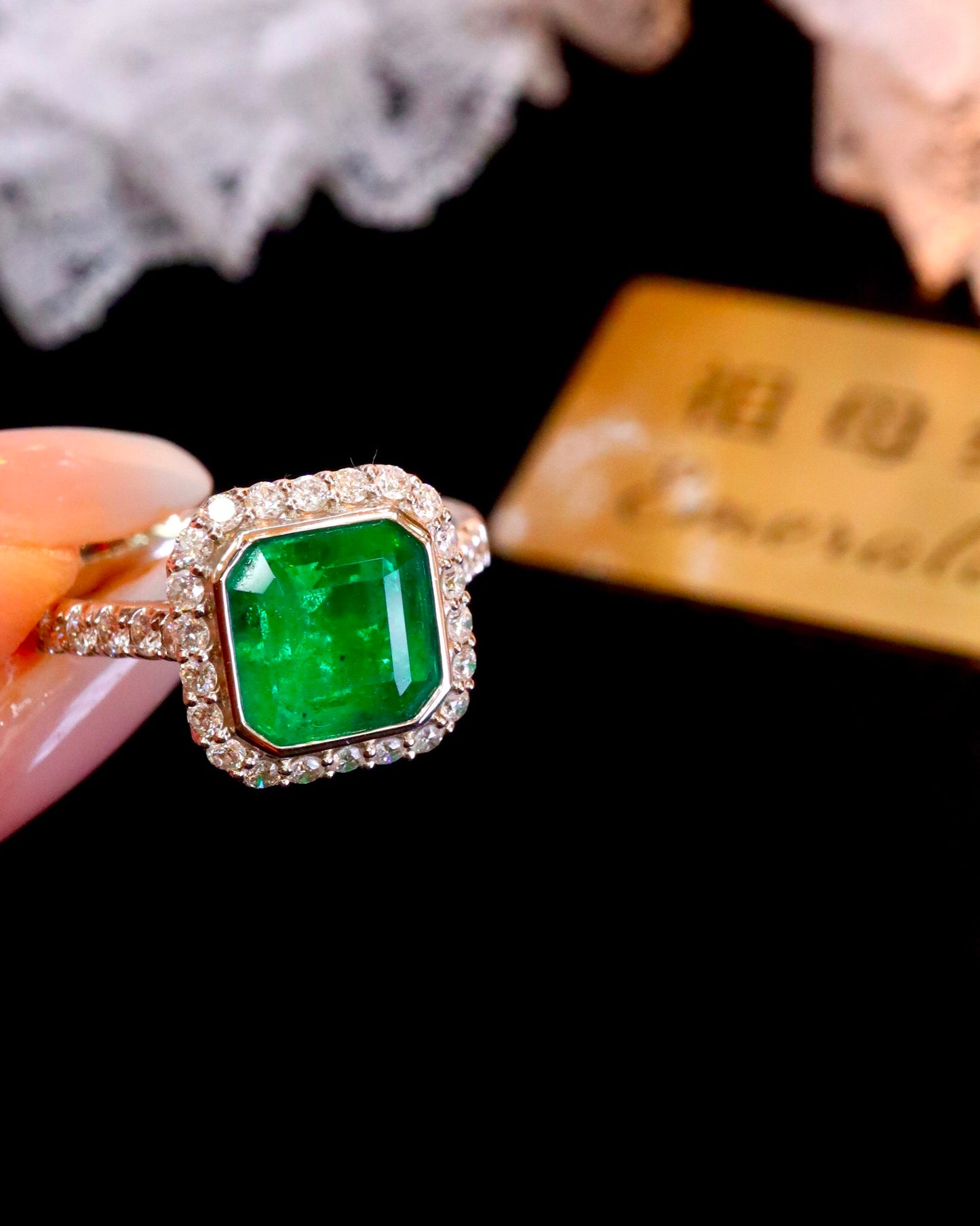 Elegant Minimalist Style Natural Emerald Ring - Fine Jewelry