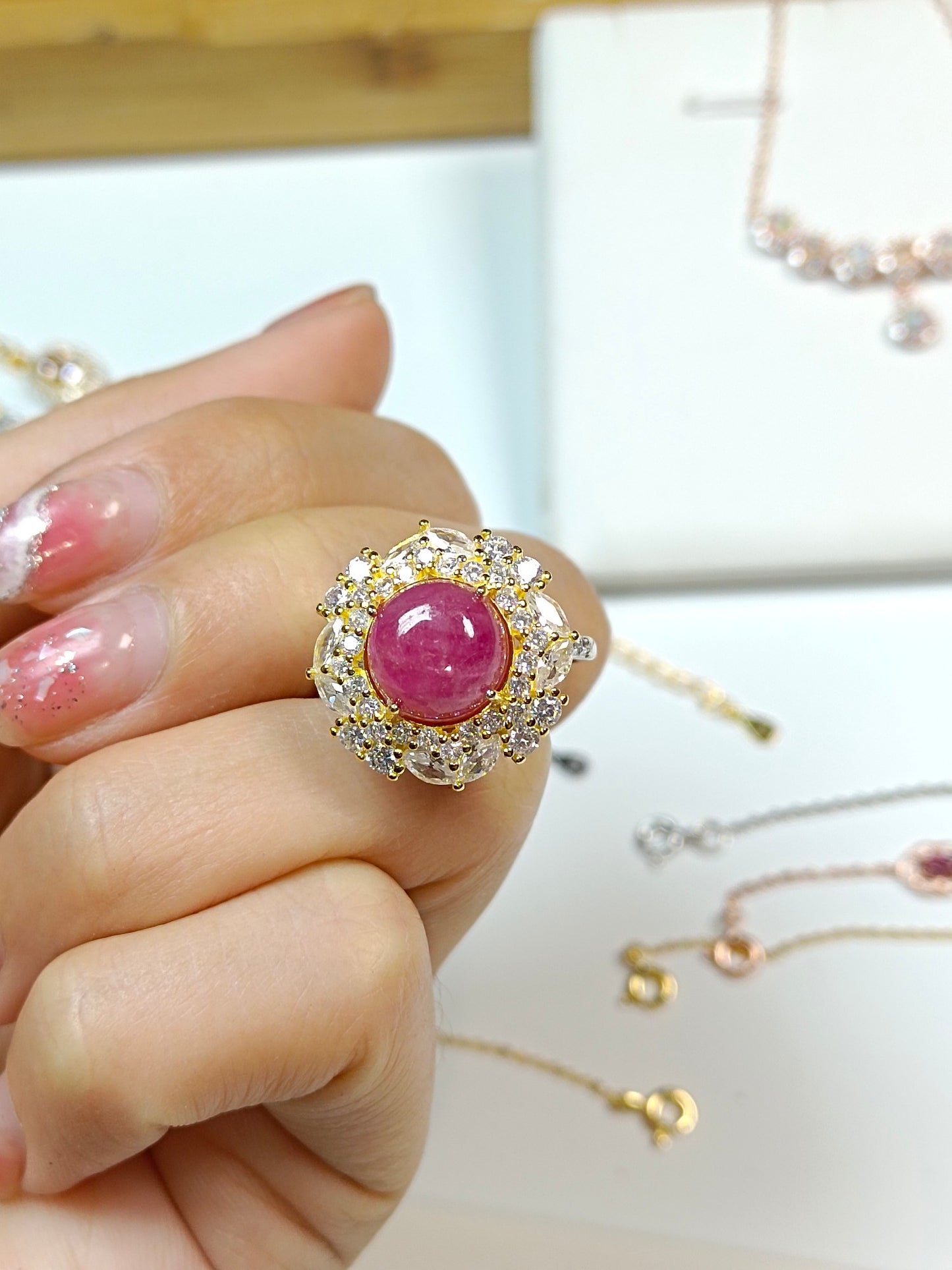 Luxury S925 Silver Ruby Embedded Ring - Premium Jewelry