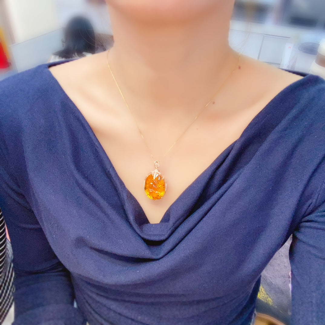 Radiant Sunshine Yellow Citrine Pendant - ylelliset korut