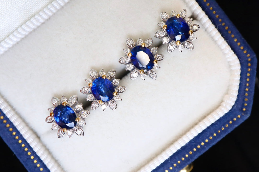 Anting-anting Nilam Biru Diraja yang Indah - Barang Kemas Mesti Ada
