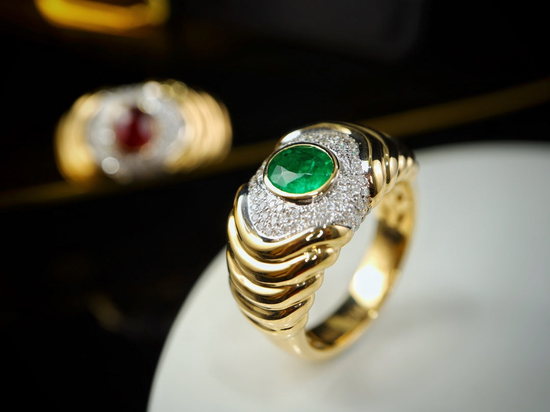 Panjshir-Smaragdring im Vintage-Stil – ein Schmuckschatz