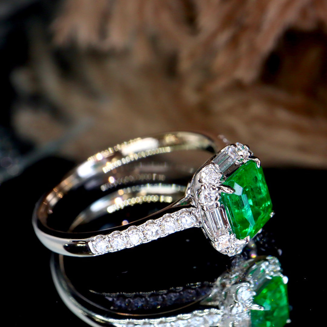 Starry Night Romance: Panjshir Emerald沃顿Green Jewelry Ring
