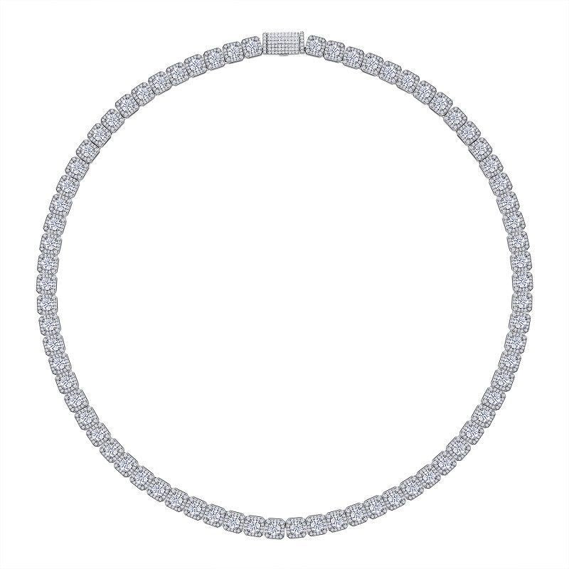 Square Rock Candy Chain Personalized Design Moissanite Cuban Chain Necklace