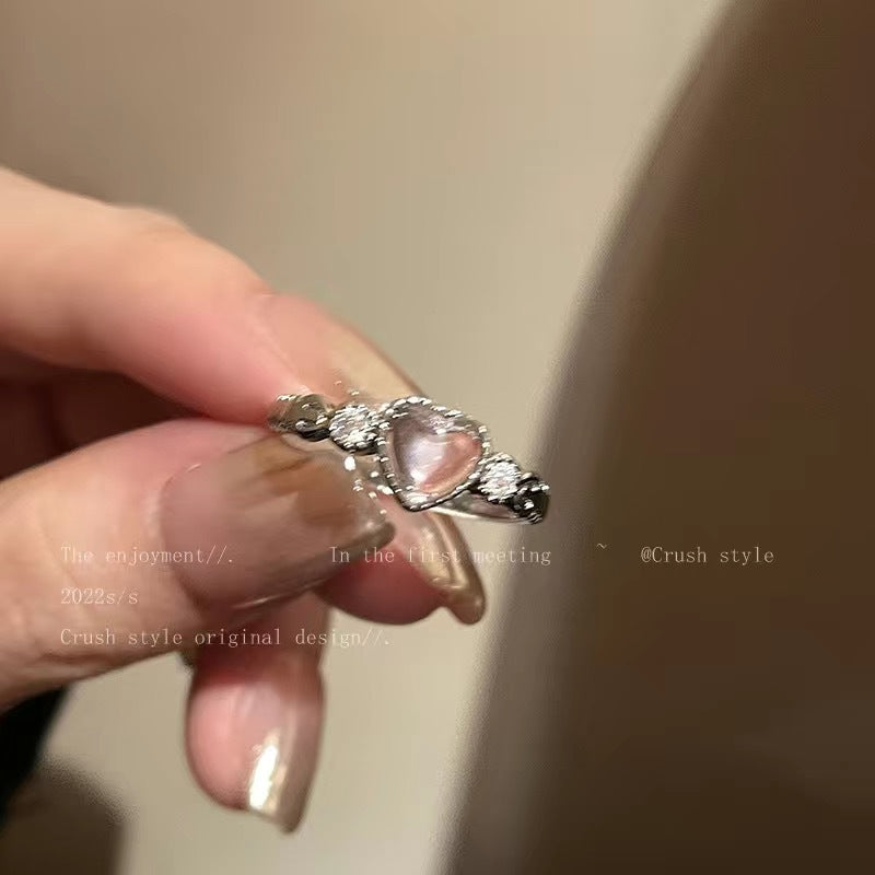 Niche Design Heart-shaped Adjustable Open Ring