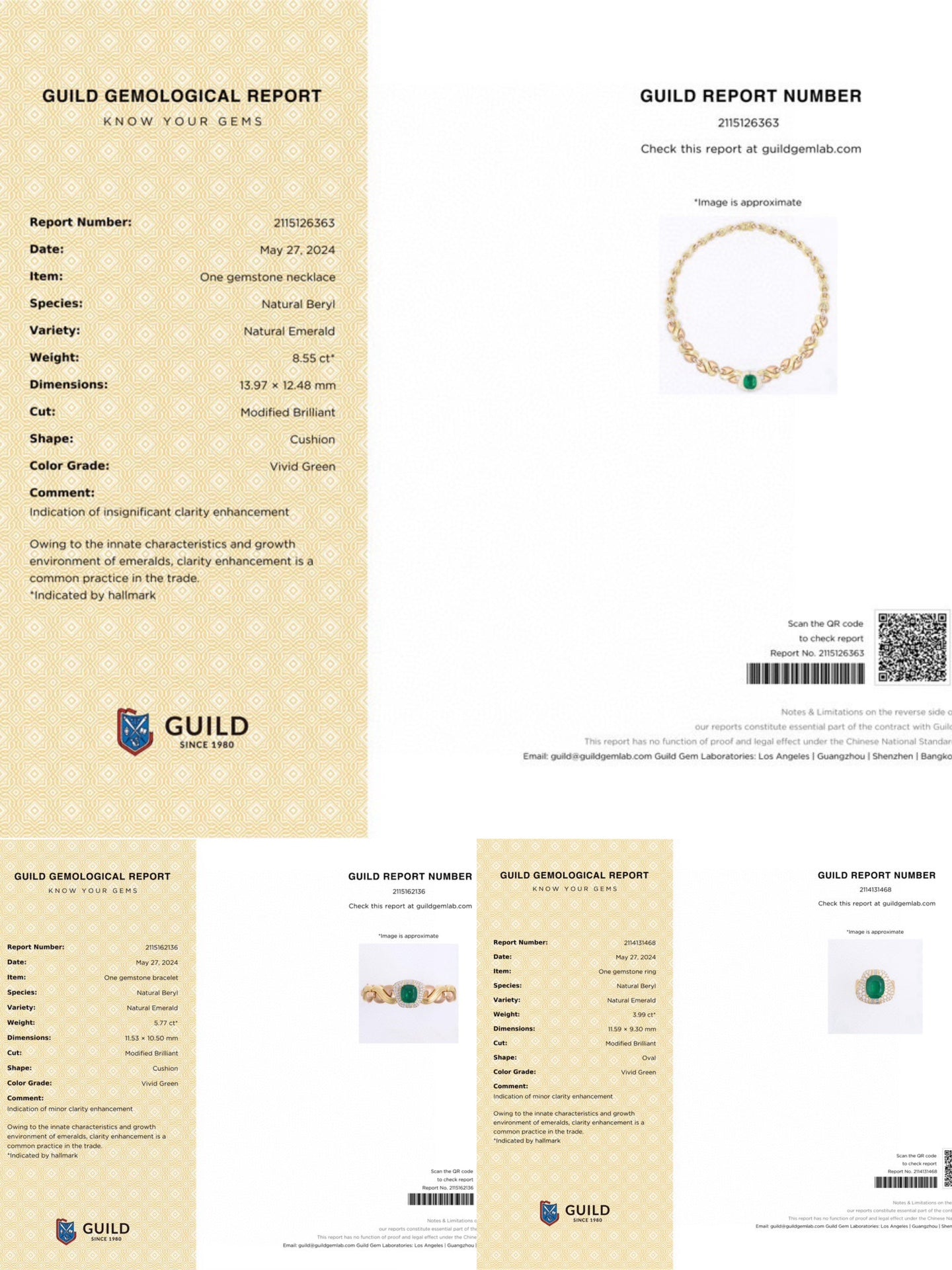 Smaragd-Schmuckset: Modernes Vintage-Design, Akzente aus 18-karätigem Gold und Diamanten