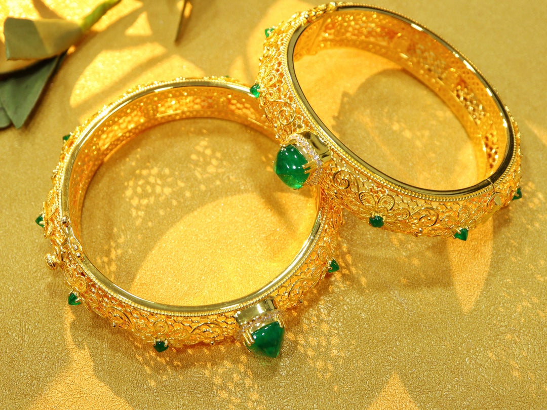 Exquisites filigranes Smaragd-Armband – ein Schmuckschatz