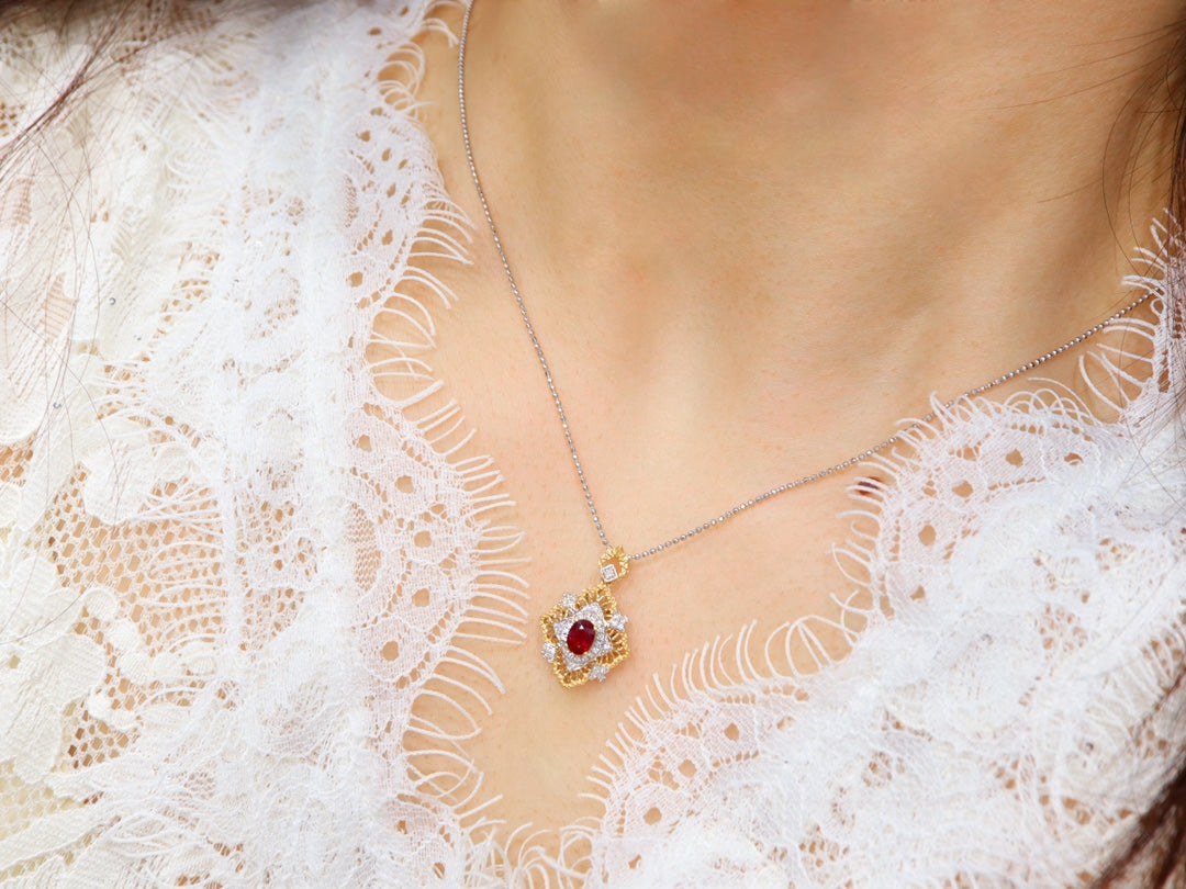 Buccellati klassischer gravierter Anhängerschmuck