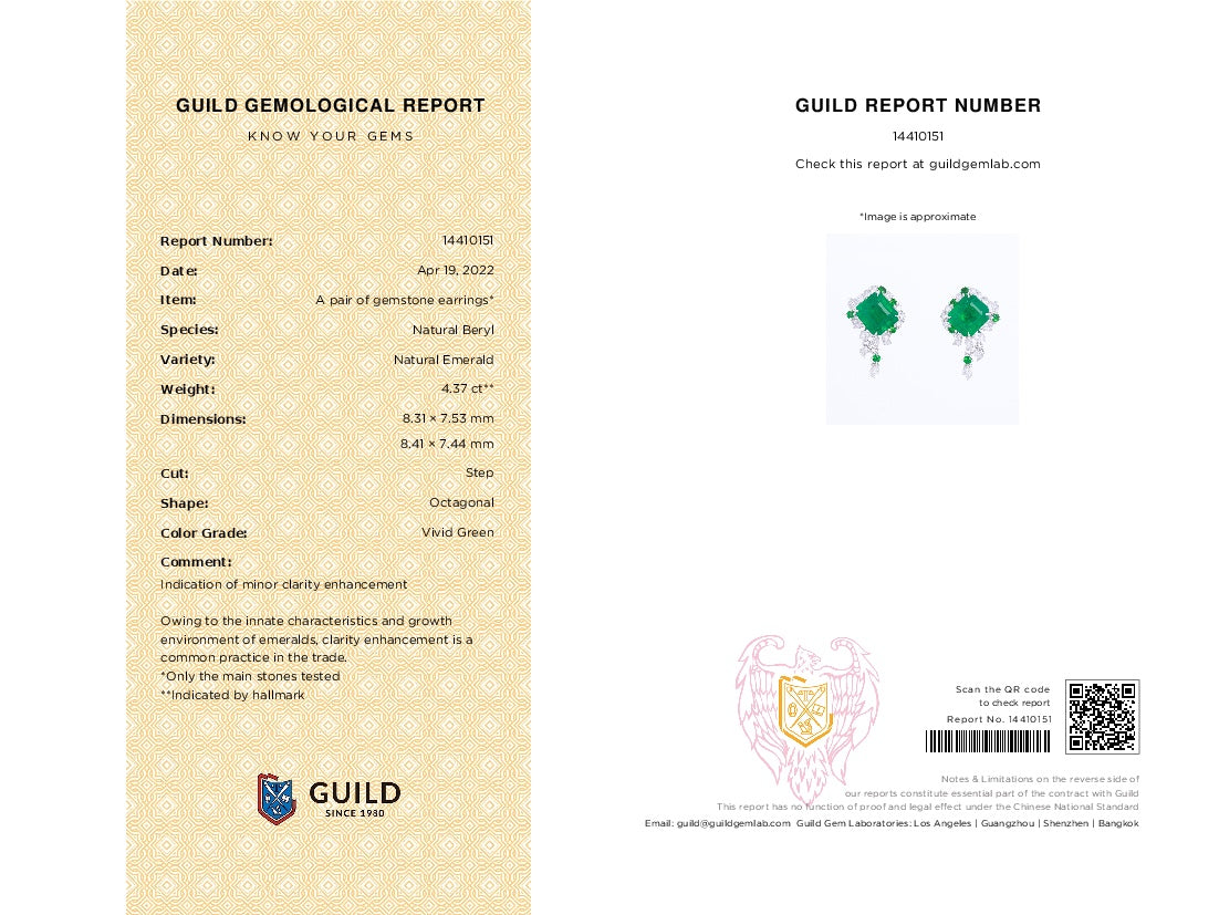 Emerald örhängen - 4,37 karat designerstycke med GILD-certifiering